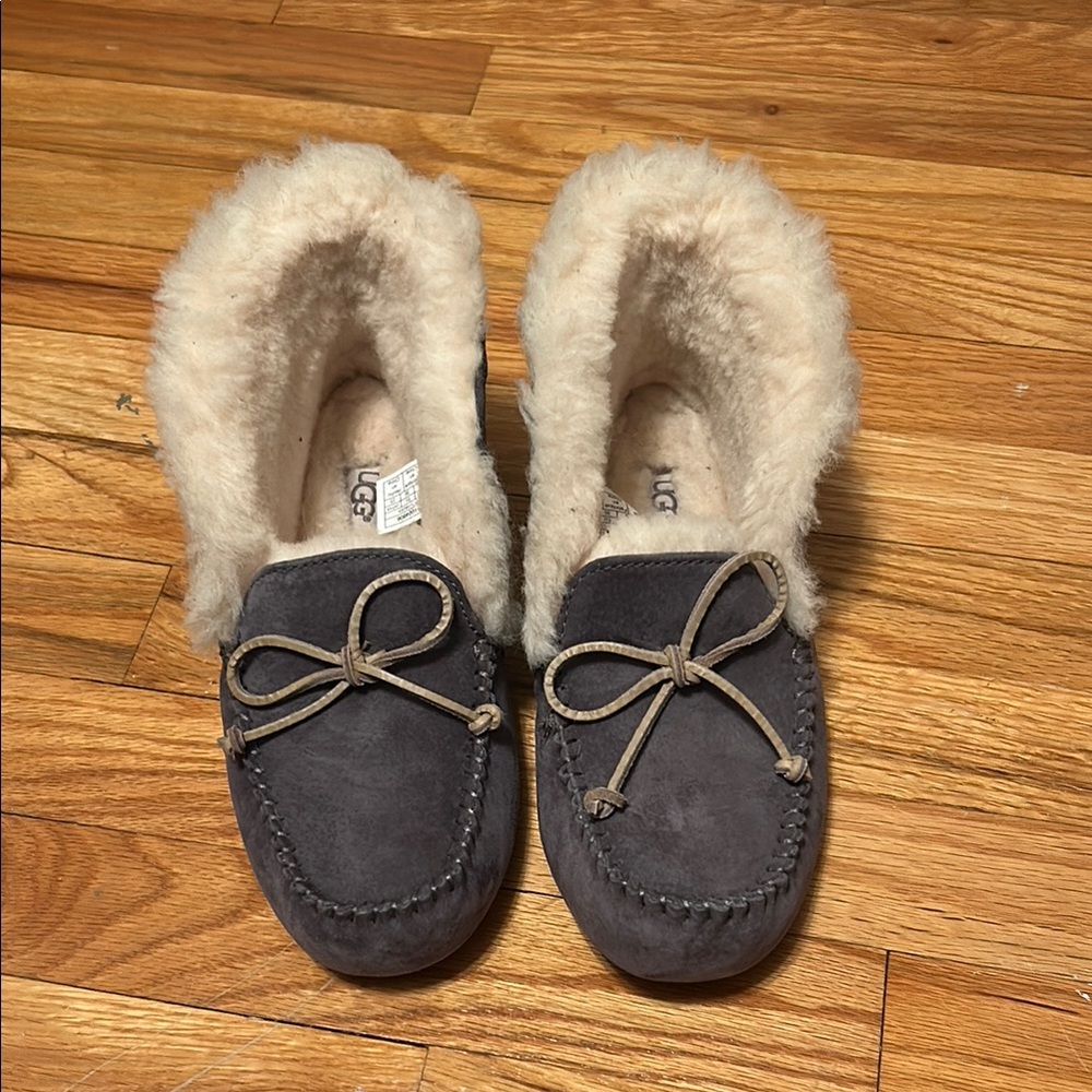 UGG Women's Gray Moccasin Slippers